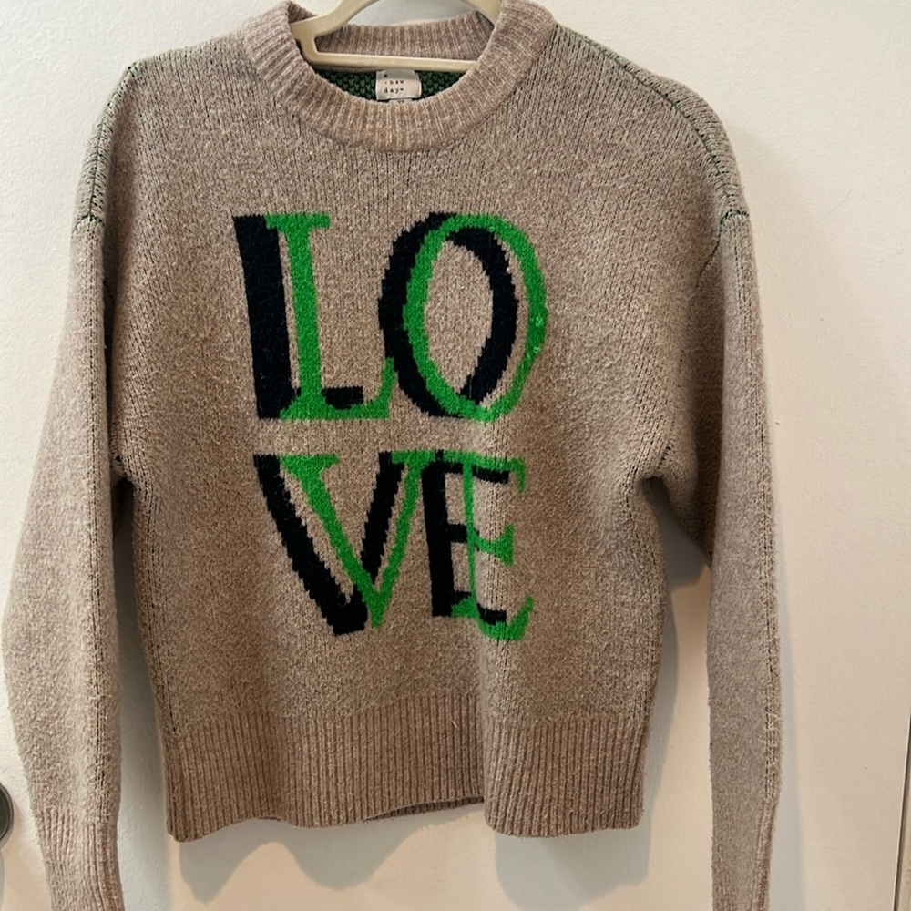 A New Day Sweater Women's Small Pullover Knit Beige Polyester Blend